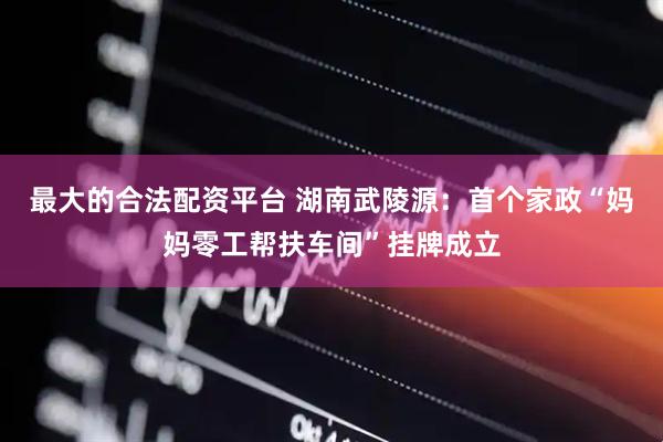 最大的合法配资平台 湖南武陵源：首个家政“妈妈零工帮扶车间”挂牌成立